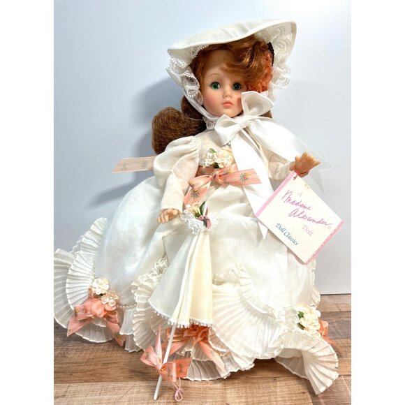 RARE Madame Alexander Doll  Easter Bonnet In White Lace Dress With Accessories - Picture 1 of 7